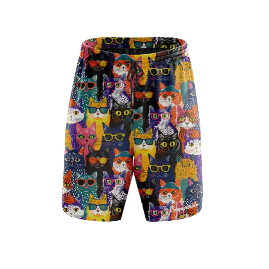 "Meow meow'' fitness shorts (7")